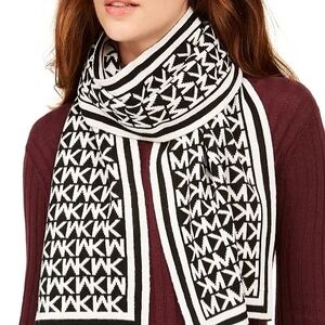 Michael Kors Black and White Monogram Scarf